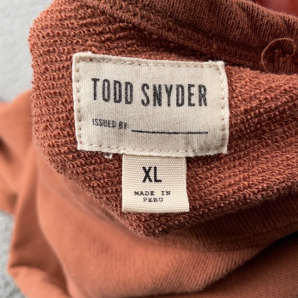 Todd Snyder Sweatshirt Mens XL Orange Surf Terry Crewneck Pullover Casual Raglan - Picture 7 of 9